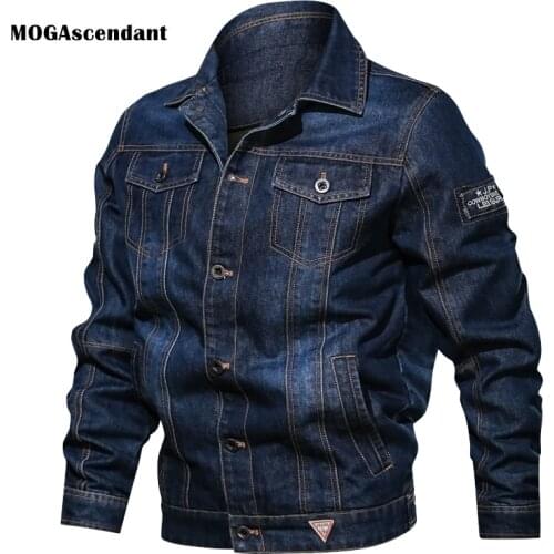 Mens Denim Jacket Trendy Fashion Ripped Denim Jacket Outwear Jean Jackets Male Bomber Windbreaker Cowboy Coats Plus Size 6XL