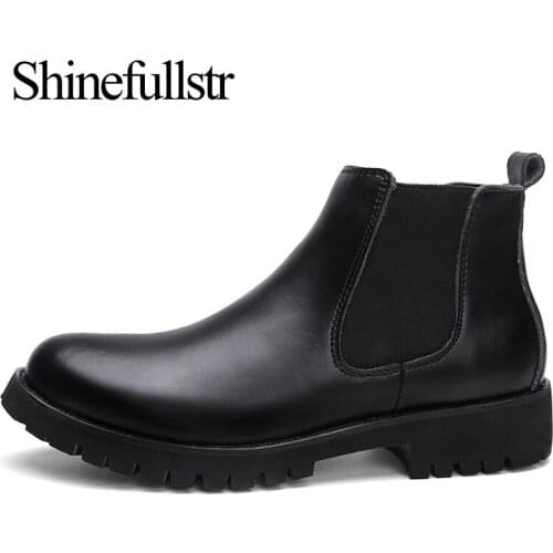 Winter Mens Ankle British Plush Leather Chelsea Boots Men 2021 New Designer Black Brown Botas Botines Bottes Bottine Homme