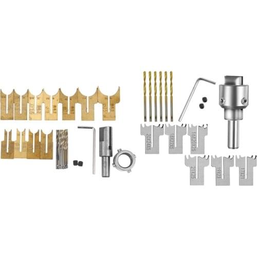 2 Set Wooden Beads Drill Bit Ball Blade Milling Cutter Set for DIY Rings Making Jewelry, A & B