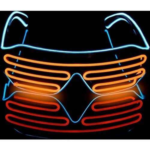 2018 New Glasses Flashing Wire Party Double Color LED Fluorescent Light Luminous Halloween Glasses GlowingParty Decorations