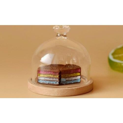 New Arrival 1:12 Dollhouse Miniature Candy Jar Glass Dessert Fruit Tray Doll House Decor Toy