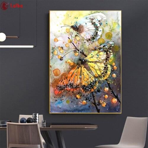New diamond embroidery mosaic Abstract art, colorful butterfly diamond paintings full square round drill stitch cross rhinestone