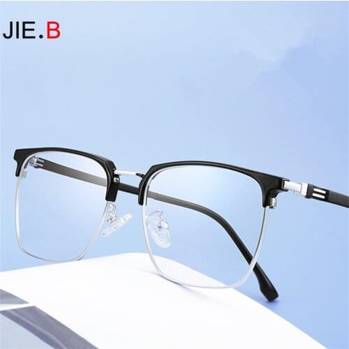 High QualityFashion Business Optical Glasses Mens Ultralight Casual Large Frame Flat Glasses Prescription Glasses Myopia
