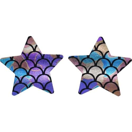 7 Colors 1 Pair Heart Cross Star Nipple Covers Disposable Self-Adhesive Women Sex Pasties Silicone Nipple Cover Bra Pad stick