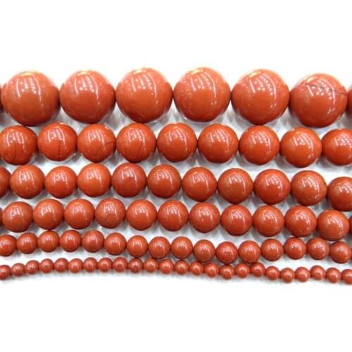 Wholesale Natural Stone Red Brecciated Jaspers Round Beads 6/8/10/12/14/MM Pick Size For Jewelry Making Diy Bracelet Necklace