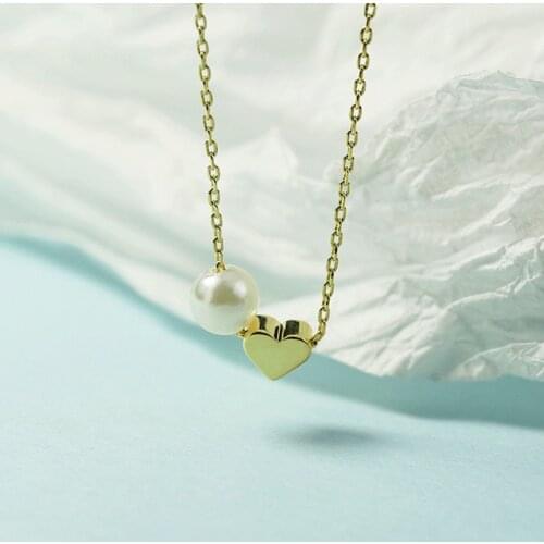 Classic Heart Pendant Necklace For Women Engagement Jewelry With Freshwater Pearls Couples Gift Female Charming Chain Necklace