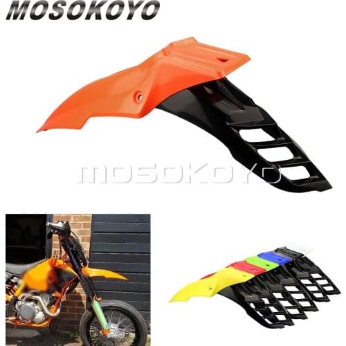 Orange+Black Supermoto Front Fender Universal Dirt Pit Bike Mudguard Motocross Mud Guards for EXC EX XC XCF