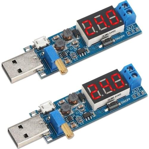 USB Input Regulator, 2Pcs DC 3.5V-12V to 1.2V-24V Buck Boost Converter Board, 3.3V 5V 9V Adjustable Output Power