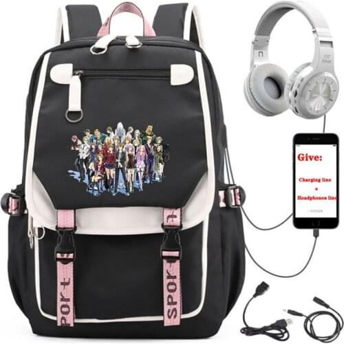 Anime Guilty Crown backpack Unisex Travel Backpack student School book Bag USB Charging teenagers Laptop packsack