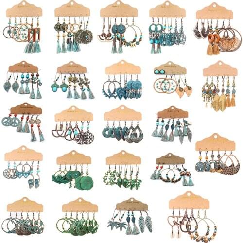 Retro Bohemian Drop Earrings Ethnic manual tassel Dangling Earrings Fashion womens charming Earrings Jewelry accessories