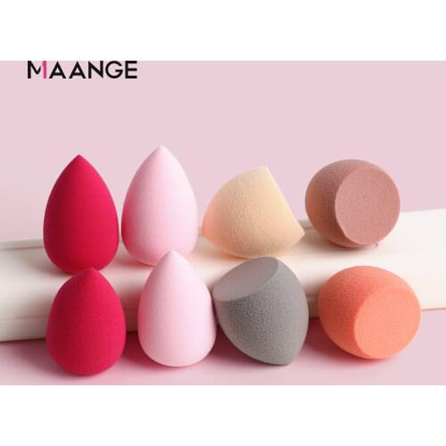 MAANGE 8 Pcs Mini Makeup Sponge Cosmetic Foundation Puff Beauty Soft Bevel Water Drop Shape Powder Blush BB Cream Make Up Tools