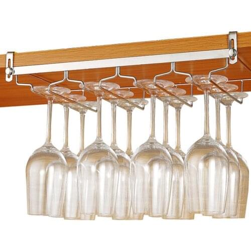 Kitchen bar Home steel studless wine glass holder for home bar storage beverage cooler soporte de botella de vino