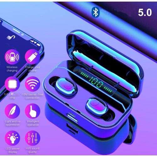 Swalle Tws Headphone Wireless Bluetooth 5.0 Earphone Mini Sports Bass Earbuds With Mic Charging Box Sport Headset For Smart Phon