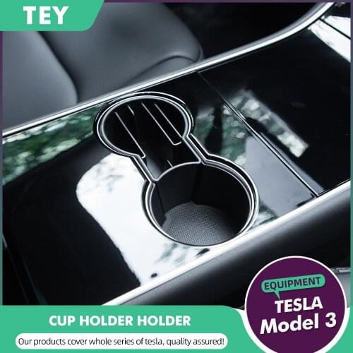 New For Tesla Model 3 card holder Accessories Central water cup slot storage box Card phone cigarette lighter slot Decorative