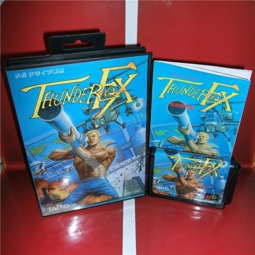Thunders Fox Japan Cover with box and manual For Sega Megadrive Genesis Video Game Console 16 bit MD card