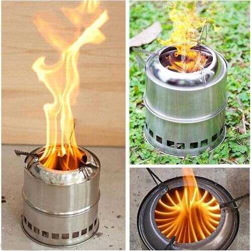 Outdoor Camping Stove Oven Windproof Gas Stove Survival Furnace Stove Wood Fuel Furnace Picnic Cooking Portable Burning Cooker