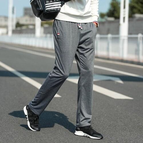 Spring and Autumn Sweatpants Men Joggers Track Pants Elastic Waist Sport Casual Trousers Baggy Fitness Gym Clothing Black Grey