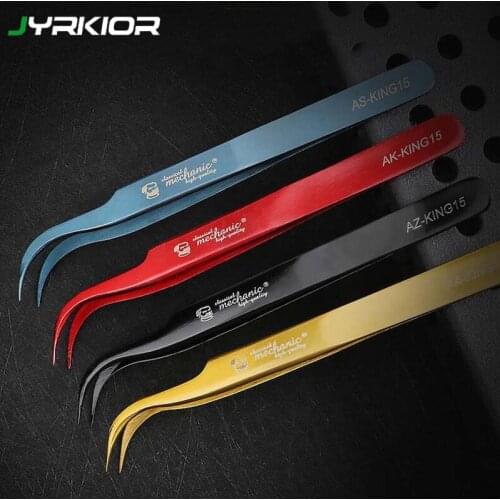 Jyrkior Ultra Fine Point Colorful Tweezers SMD Tweezer High Toughness Durable Tweezer For Phone Motherboard Maintenance Tools
