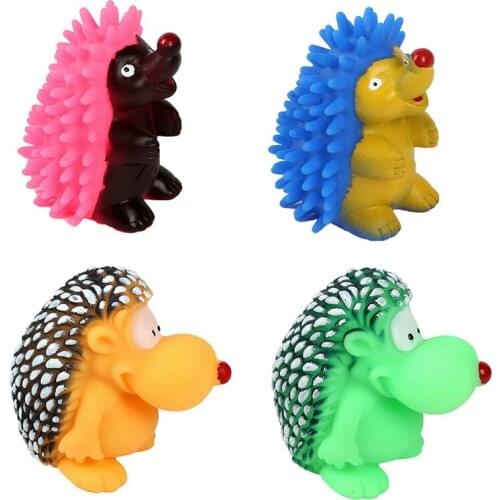 Pet Dog Chew Toys Pet Bite Toy Cute Cartoon Animals Squeak TPR Hedgehog Shape Pet Toys Dog Chew Hedgehog Puppy Toy For Dogs