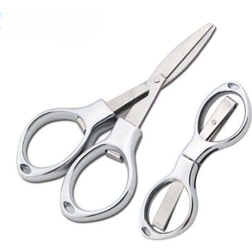 1Pc Creative Durable Good Quality Mini Folding Survival Safety Stainless Steel Fishing Line Outdoor Scissors Silver Scissors
