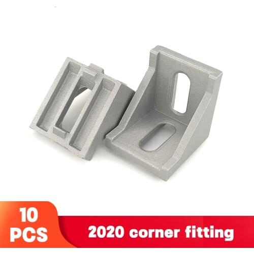 10pcs Aluminum 2020 Corner Bracket Fittings 20x20x17mm Corner Angle Bracket for Connector Aluminium Profile CNC Router