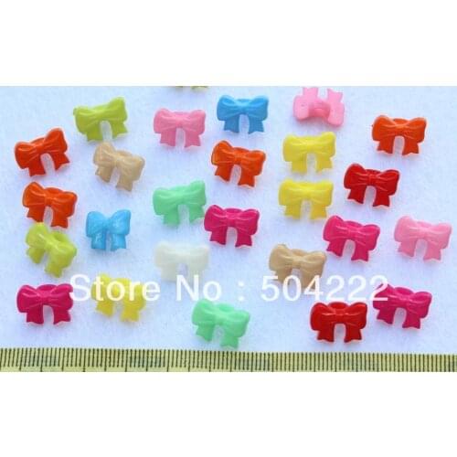 1000pcs candy colorful plastic shank kawaii bowknot buttons in 15mm-rainbow color assortment