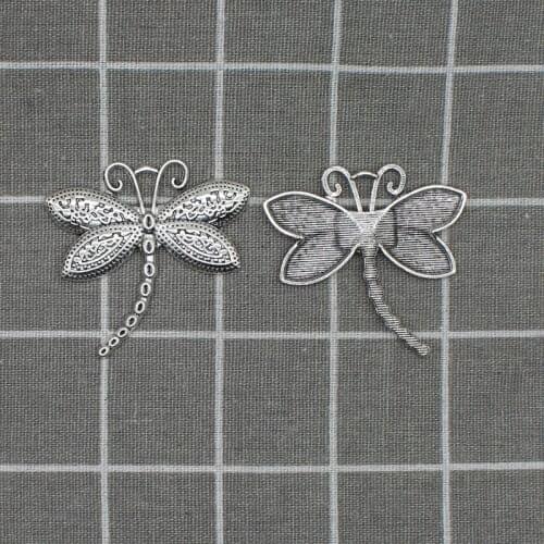 2pcs 58*59mm Tibetan Silver Color Dragonfly Charms Pendant DIY Necklace Anklet Bracelet Accessories Jewelry Making Finding X1864