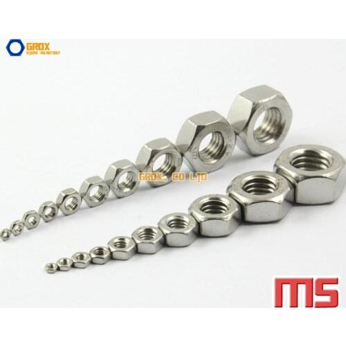 200 Pieces M5 201 Stainless Steel Metric Thread Hexagon Nut