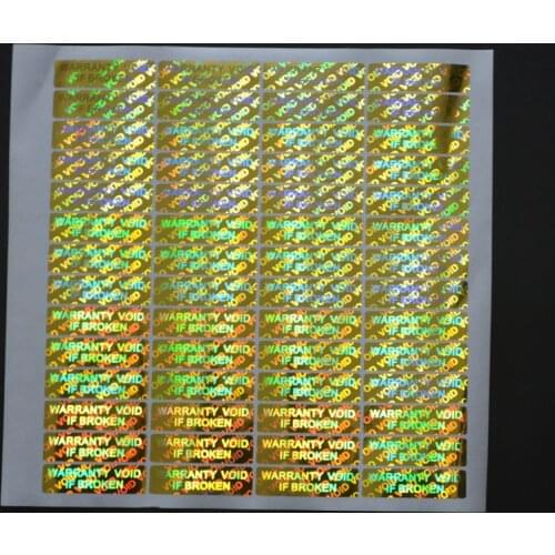 37x10mm WARRANTY VOID IF BROKEN sticker Hologram Laser Holographic Sticker Label with VOID after removed
