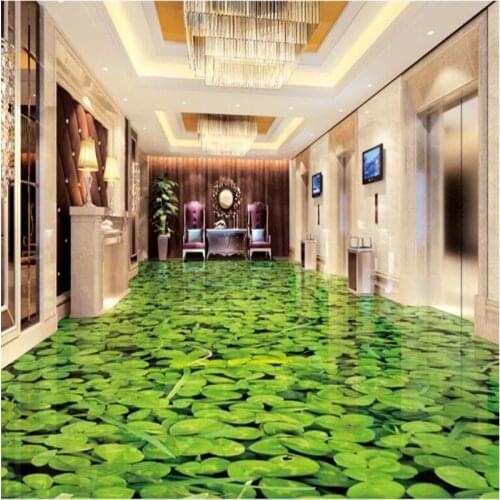 Beibehang 3D custom custom floor stickers living room bathroom waterproof thick floor clover decorative painting