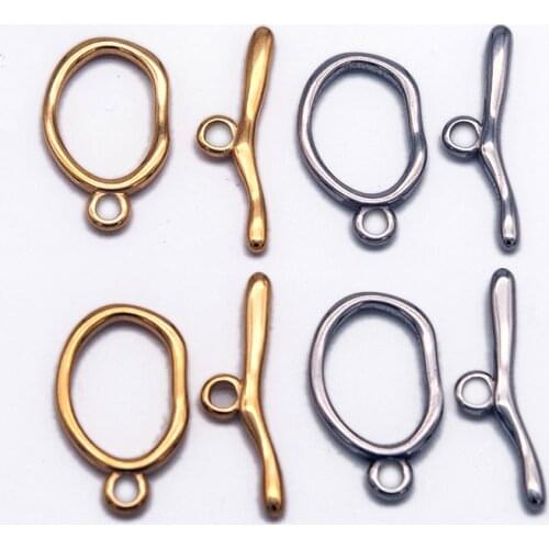 4set Stainless Steel Curved OT Clasps Toggle Gold 10 types Findings Buckle Connector Bracelet Necklace Jewelry Making Supplies
