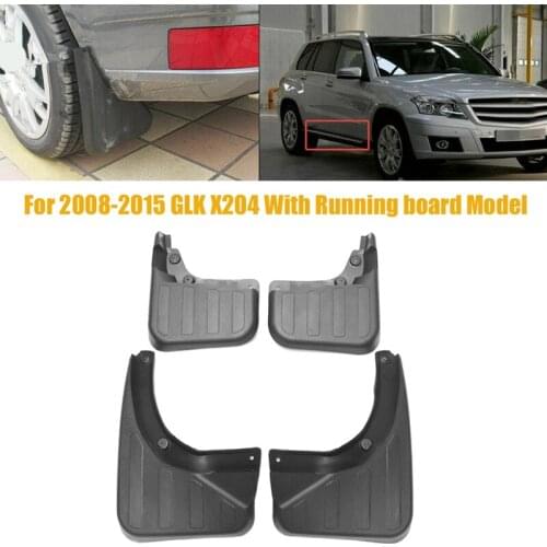 4Pcs Front Rear Splash Guards Mud Flaps Mudguards Fender Accessories for Mercedes Benz GLK X204 with Running Board Model