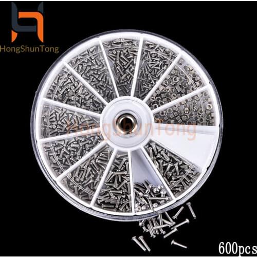 600pcs/set 12 Kinds of Stainless Kit Repair Part Tools For Watch Eye Glasses Clock Steel Small Screws Nuts Tool for Watch glass