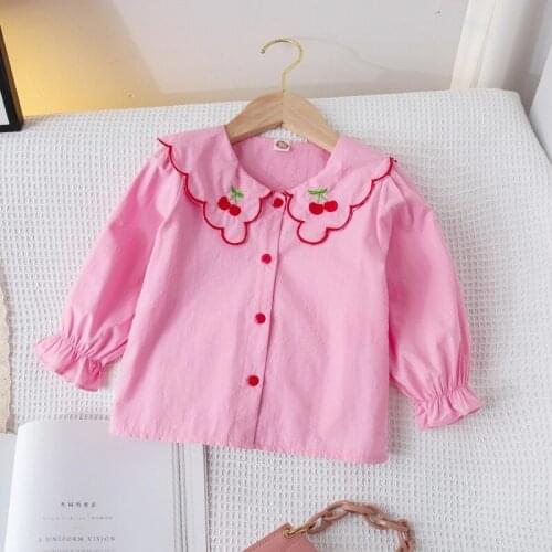 1-6 Years Blouses New Spring Autumn Toddler Kids Girls Shirt Long Sleeve Embroidery Children Girl Tops Blouse Kids Clothes