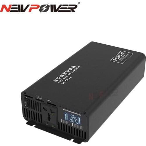 Digital Car Inverter 1500W 2000W DC 12V 24V 36V 48V 60V 72V To 220V/110V AC Sine Wave Inverter Voltage Converter + LCD Display