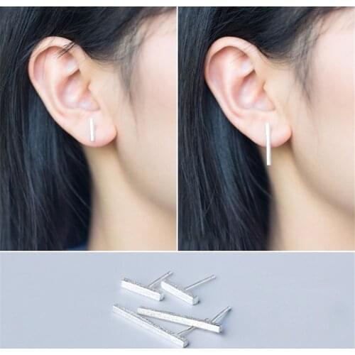 Long Bar Silver 925 Earrings Simple Brincos Jewelry Vintage Pendientes Minimalism Charm Party Gift Earrings for Women Oorbellen