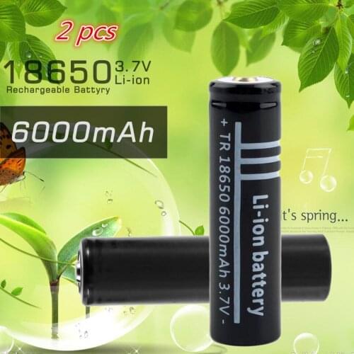 GTF 2 PCS 18650 Battery Nova 3.7V 6000mAh 18650 Rechargeable Li-ion for DP Lantern