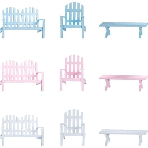 Simulation Mini 1/12 Scale Doll House Furniture BJD Scene Bench Lounge Chair Model Outdoor Street DIY Decoration Birthday Gifts