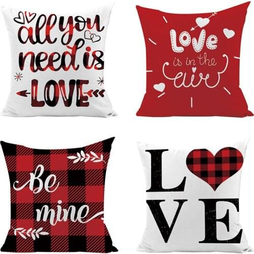 Valentines Day Colorful Cushion Cover Throw Pillow Case for Home Chair Sofa Decoration Square Pillowcases