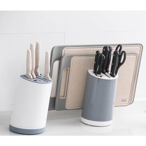 Kitchen Organizer Plastic Stand Knives Holder Dish Drying Rack Shelf Pantry Storage For Scissors Cutting Board Cutting Tools