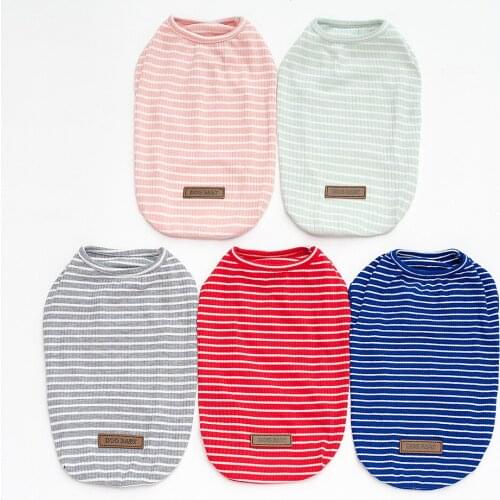 Cotton Chihuahua Summer Cool Striped Vest Pet Dog Clothes for Small Dogs Pets Clothing French Bulldog Breathable Pug Tshirt