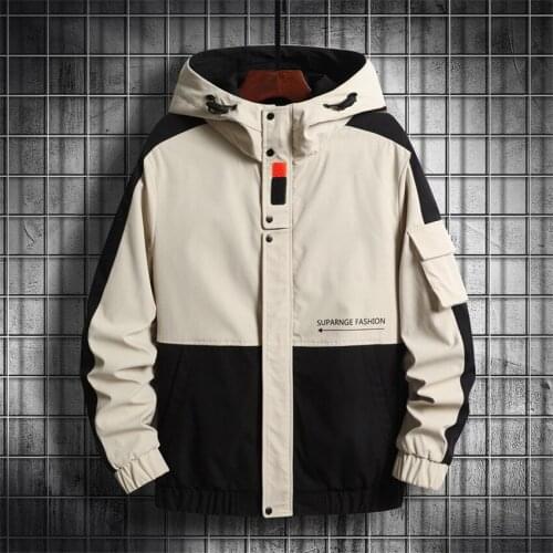 2021 Autumn Mens Streetwear Bomber Jackets Cargo Jackets Mens Korean Fashions Windbreaker Harajuku Hip Hop hooded Trendy Coats