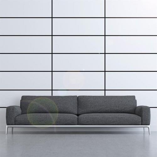 Tile Decoration Border Sticker, PVC Floor Line Sticker Self-Adhesive Glitter Ground Sticker for Tile Decoration-Black