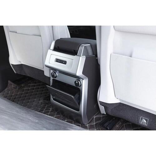 New For Land Rover Discovery 5 HSE LR5 2017 Car-Styling ABS Matte Chrome Armrest Box Rear AC Outlet Vent Cover Trim Accessories