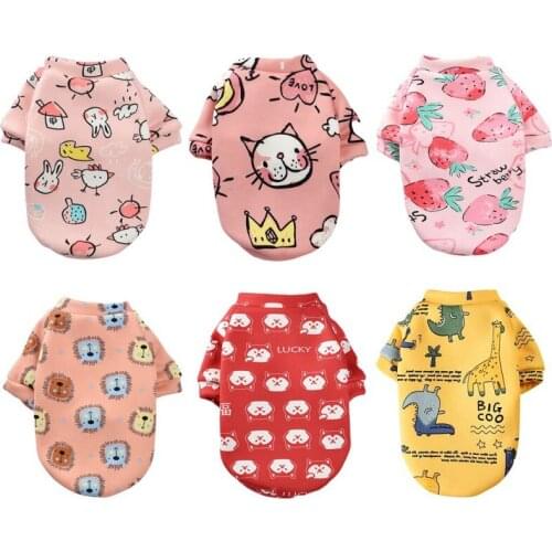 Pet Dog Clothes Cute Animal Printed Sweatshirt Pet Coat Hoodies For Small Dog Cotton Soft Pullover Dog Shirt Jacket Cat Clothing