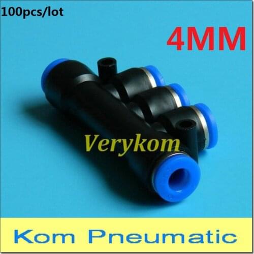 Wholesale Verykom Pneumatic 5-Way APK-4 Push In Air Fitting 4MM To 4MM Tube Union Triple Multiple Hose Pipe Connector PK-4