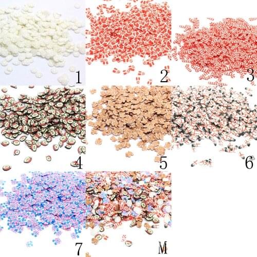 50g Slices Polymer Hot Clay Christmas Snow Man Shape Sprinkles for DIY Craft Slime Filling Nails Art Decoration Accessories