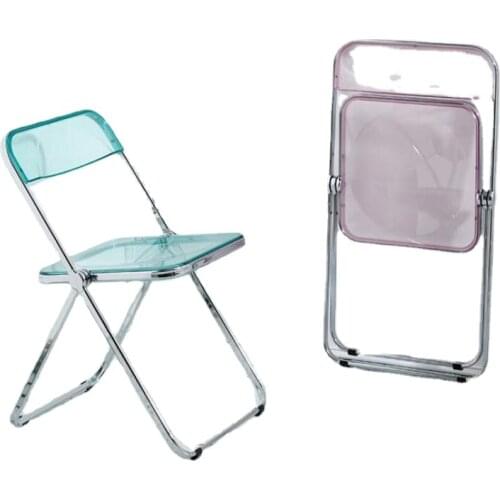 Transparent chair acrylic dining chair ins stool fashion net red photo stool folding chair clothing store makeup chair