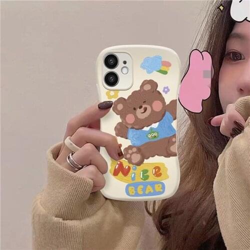 Lovely cartoon shockproof case for iphone 7 plus xr xs max x 6 6s plus 8 12 mini 11 pro max se2 silicone back shell for iphone