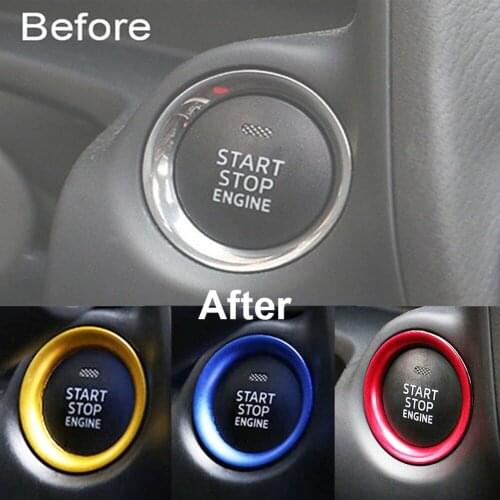 Car styling Aluminum Alloy Engine Start Stop Ring Trim Ignition Key Ring for Mazda 3 Axela 2014-2017 Interior Accessory #266391